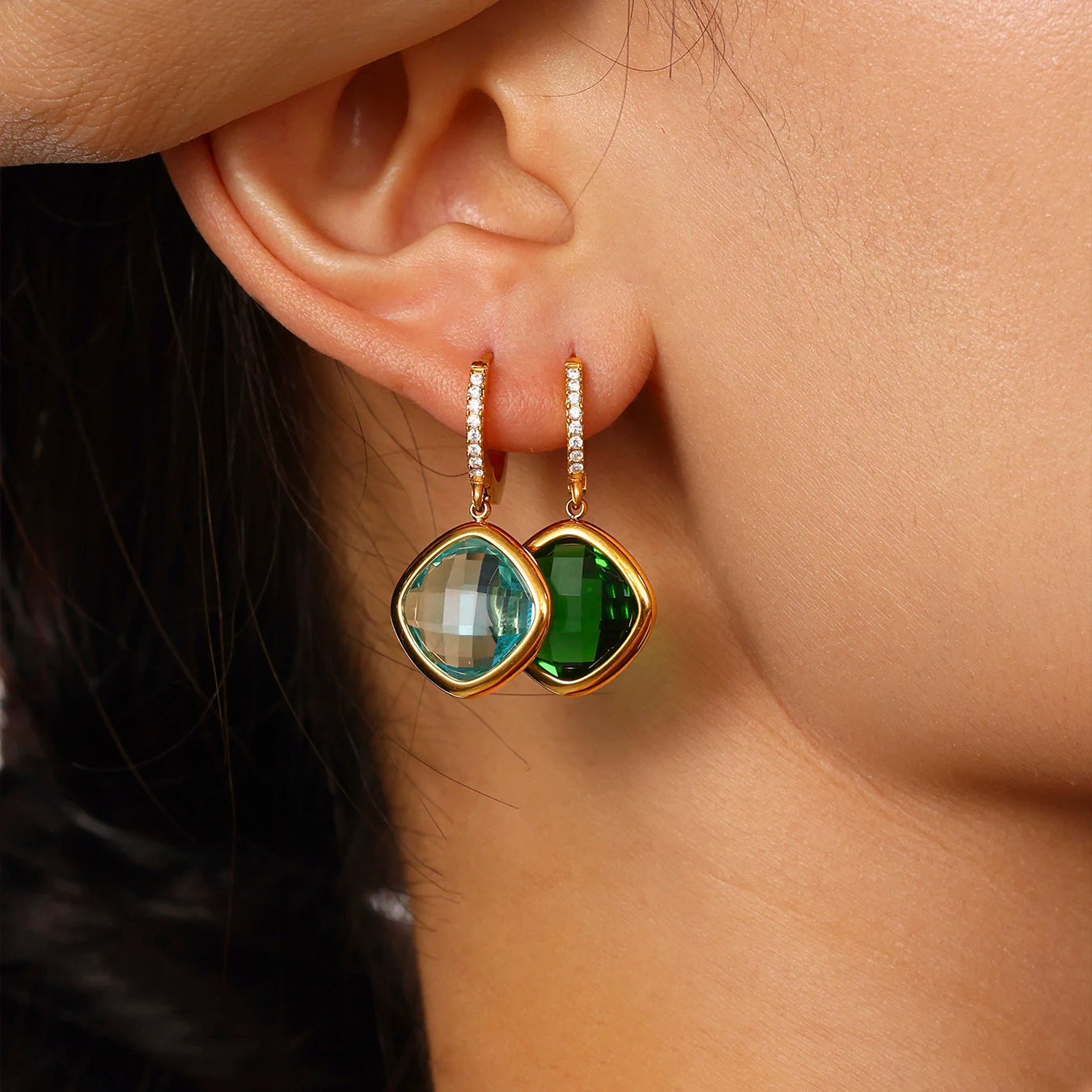 Brinco Gota Quadrada