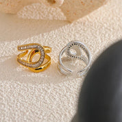 Anel pétala dourada