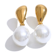 Brinco Pérola Gota em Ouro 18K