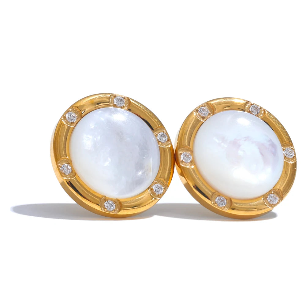 Brinco Concha Em Ouro 18K