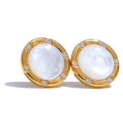 Brinco Concha Em Ouro 18K